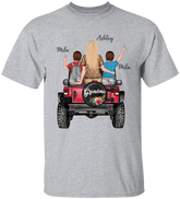 Lofaris Custom Red Truck Grandma And Kids Family Gift T - Shirt